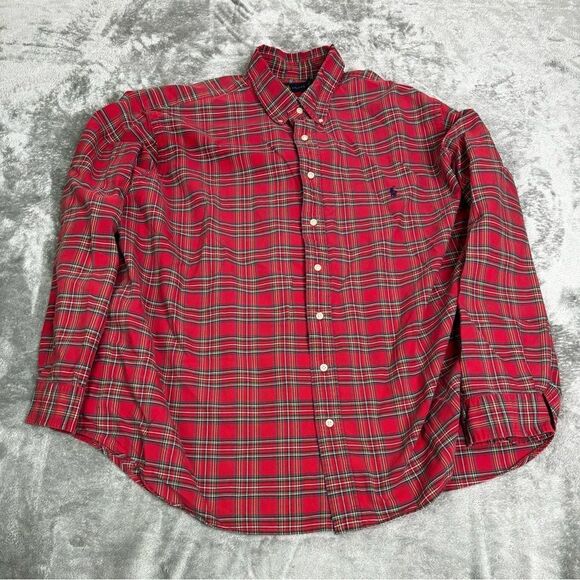 Ralph Lauren Long Sleeve Button Down Shirt Men’s Size 2XB Red - Picture 1 of 8